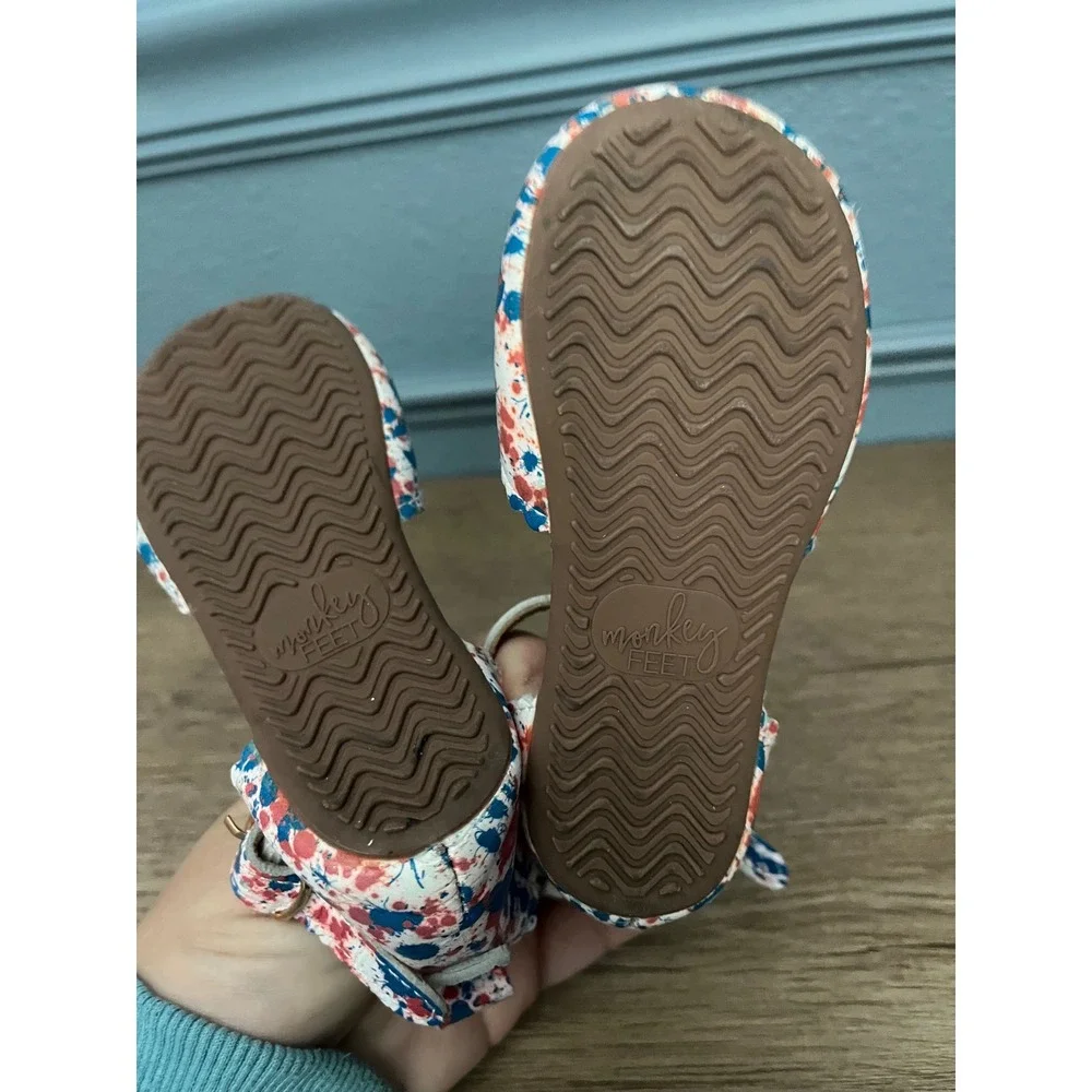 Monkey Feet Baby Toddler Splatter Paint Mary Jane Flats Shoes‎ 12 18M